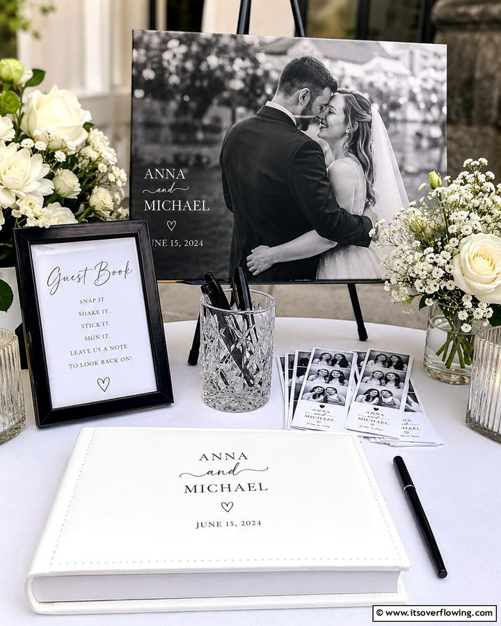 Black and White Guest Book - 25 Black and White Wedding Ideas for Classic Elegance