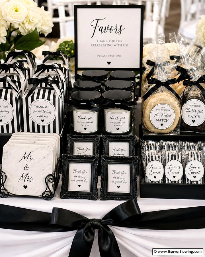 Black and White Wedding Favors - 25 Black and White Wedding Ideas for Classic Elegance