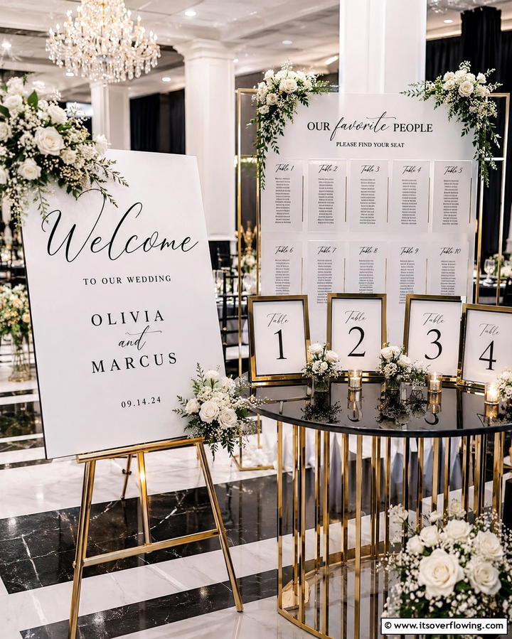Black and White Wedding SignageOne - 25 Black and White Wedding Ideas for Classic Elegance