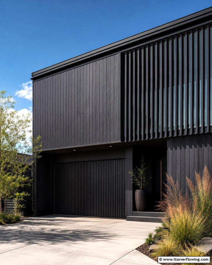 Black with Vertical Slats - 25 Modern Black Houses for a Bold Statement