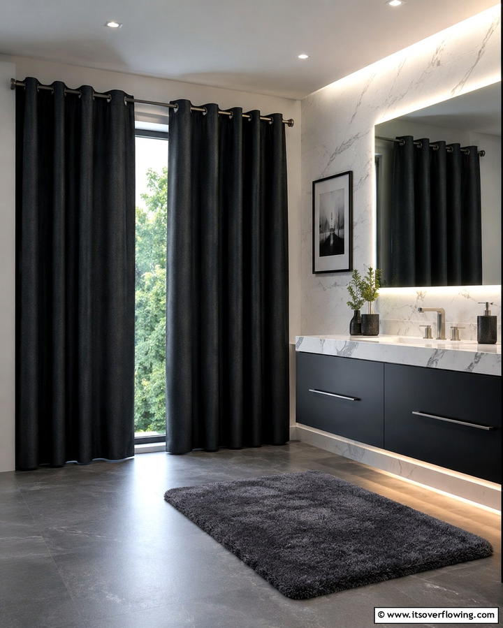Blackout Curtains for Maximum Privacy - 25 Bathroom Curtain Ideas for Privacy and Style