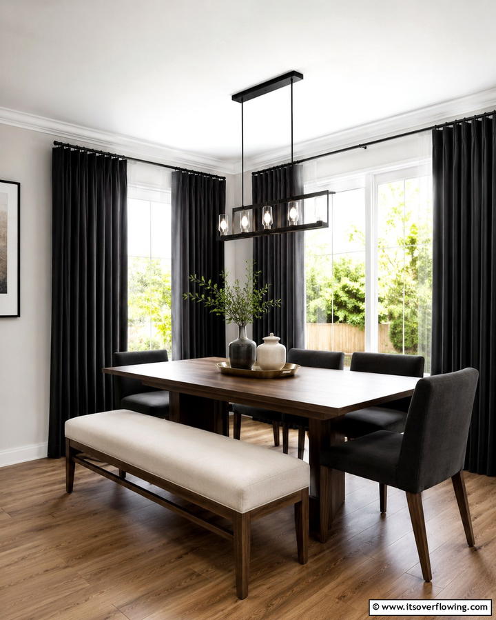 Blackout Curtains for Practical Elegance - 25 Elegant Dining Room Curtain Ideas to Transform Your Space