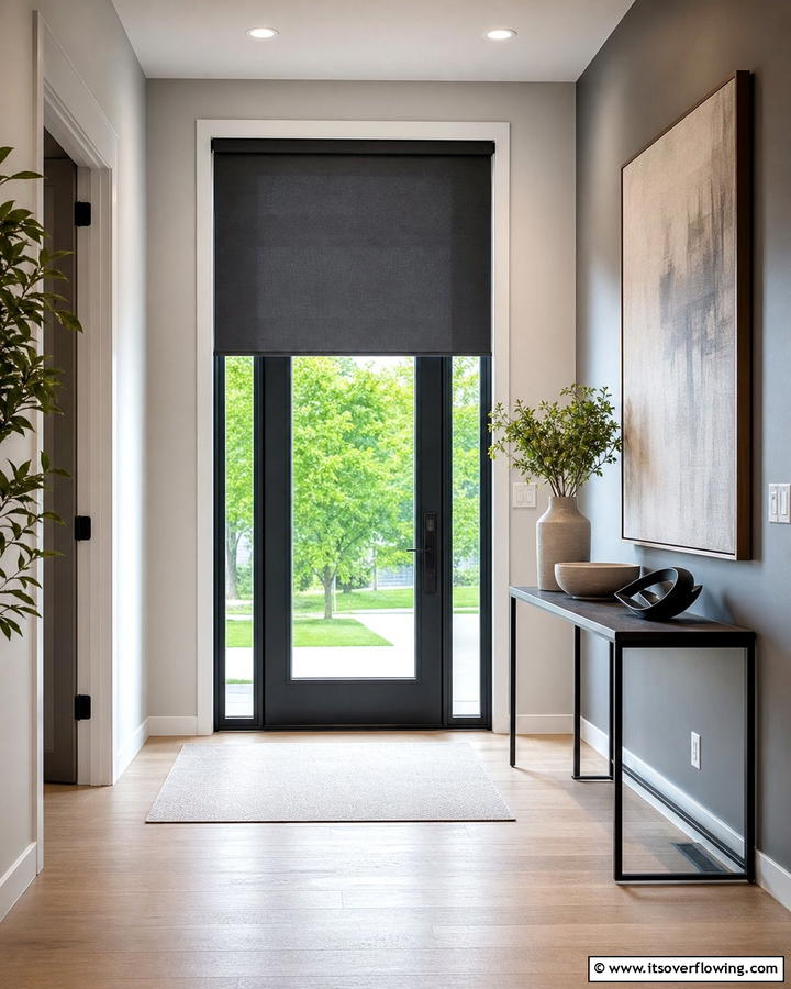 Blackout Roller Shades - 20 Front Door Privacy Ideas to Enhance Your Home Security