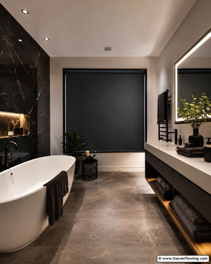 Blackout Shades for Maximum Privacy - 25 Beautiful Bathroom Window Treatment Ideas for Privacy