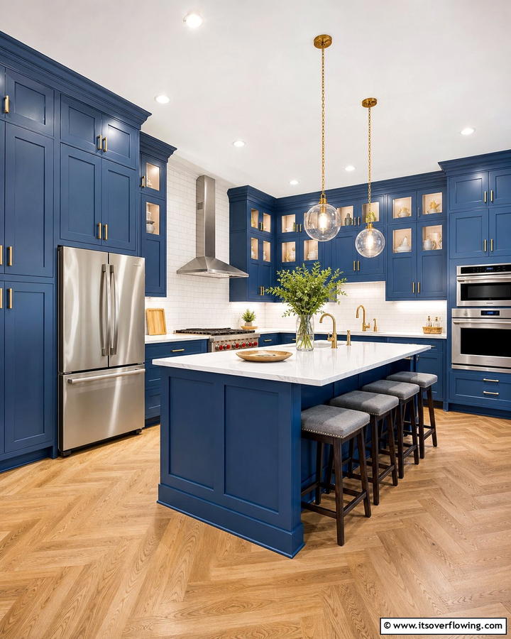 Blue Cabinetry Elegance - 21 Inviting Blue Kitchen Ideas for Coastal or Modern Themes