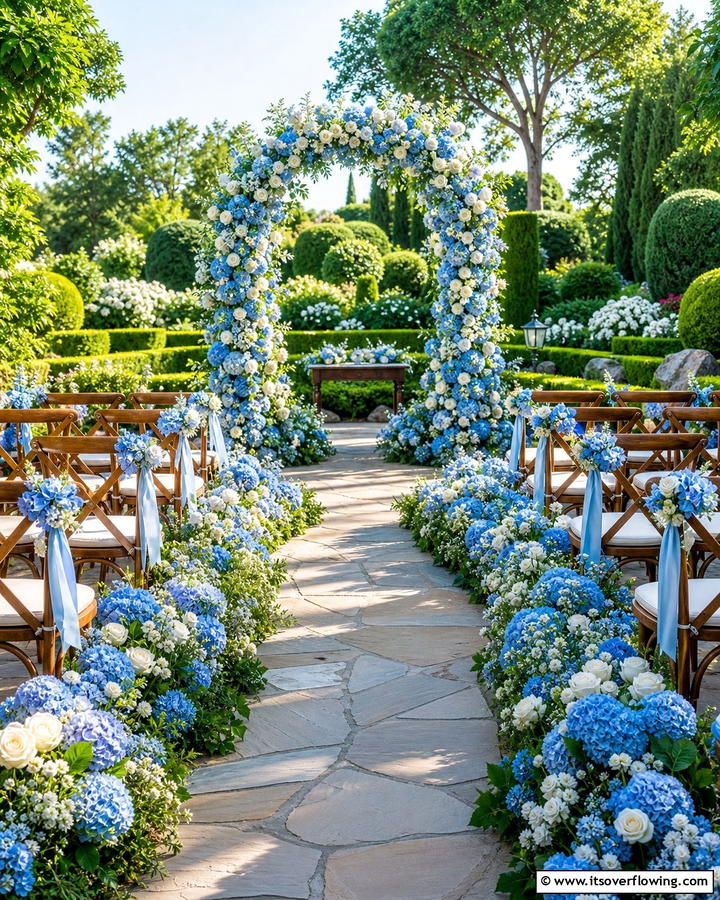 Blue Garden Romance - 30 Blue Wedding Theme Ideas for Serene Celebrations