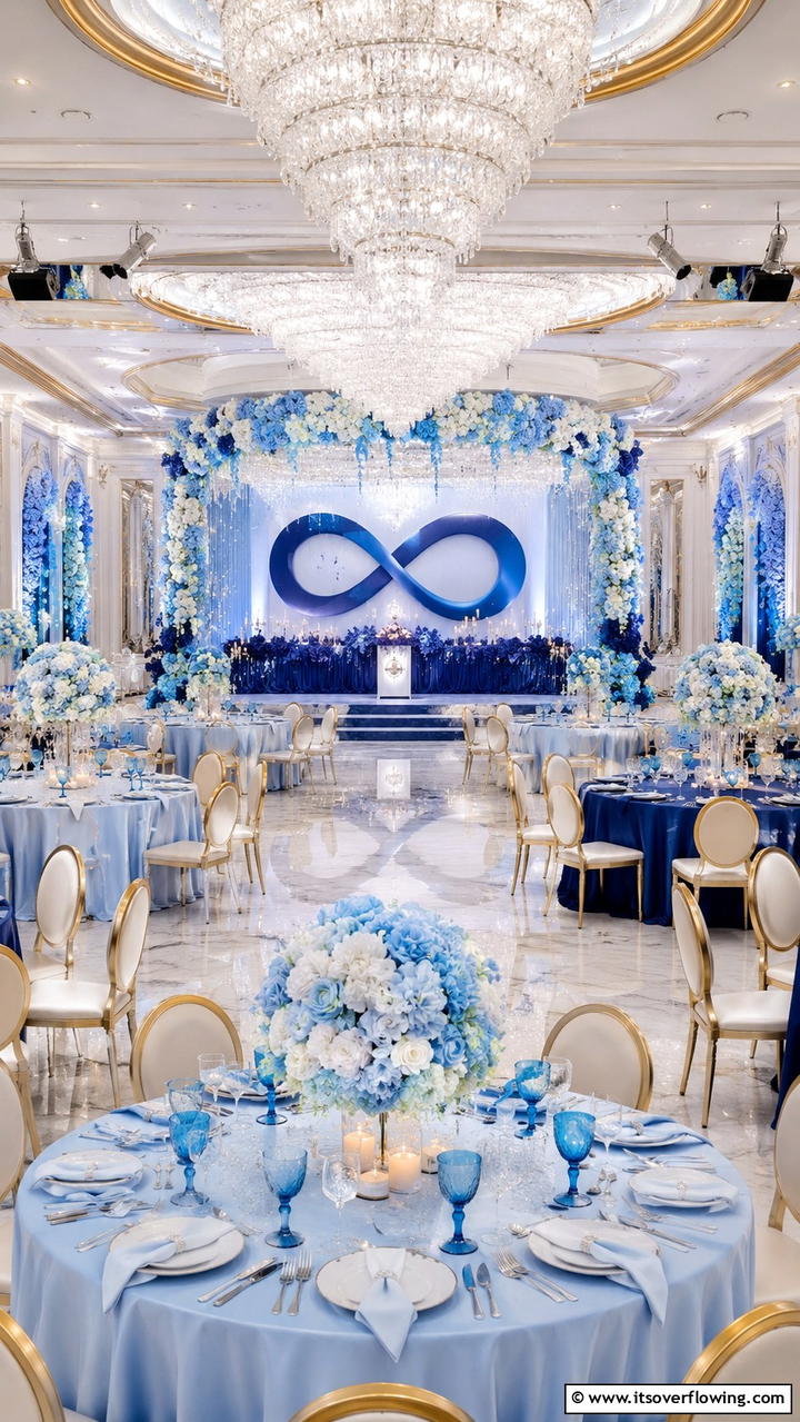 Blue Infinity Celebration - 30 Blue Wedding Theme Ideas for Serene Celebrations