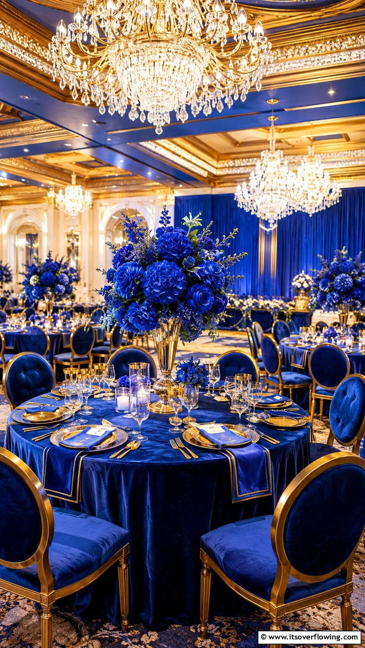 Blue Velvet Soiree - 30 Blue Wedding Theme Ideas for Serene Celebrations