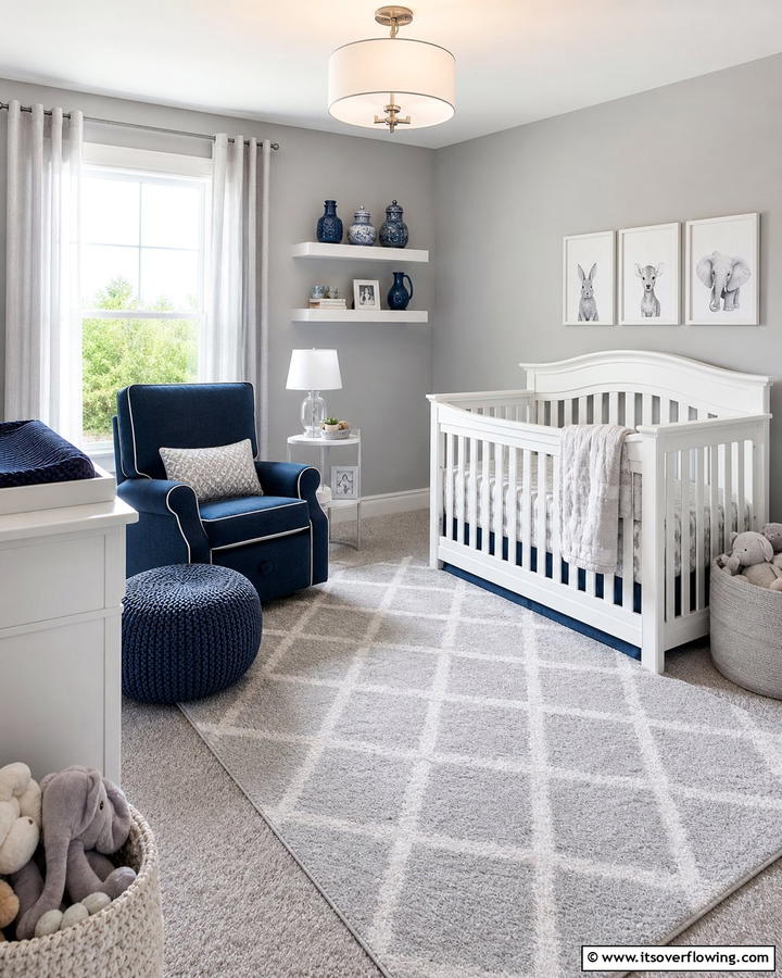Blue and Gray Color Palette - 25 Blue Nursery Ideas for a Calming and Serene Baby Room
