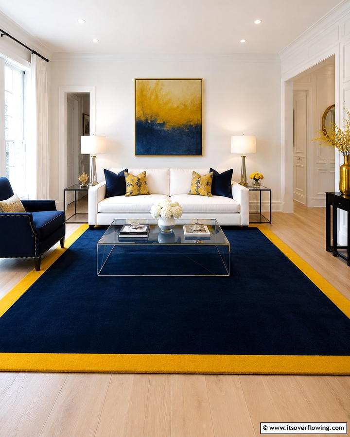 Blue and Yellow Ombre Decor - 25 Yellow and Blue Living Room Ideas for a Fresh Look