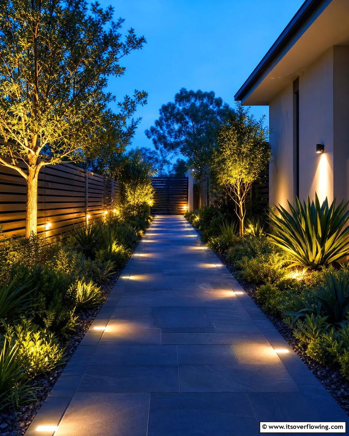 Bluestone Path with Lighting Features - 25 Bluestone Walkway Ideas for Your Garden