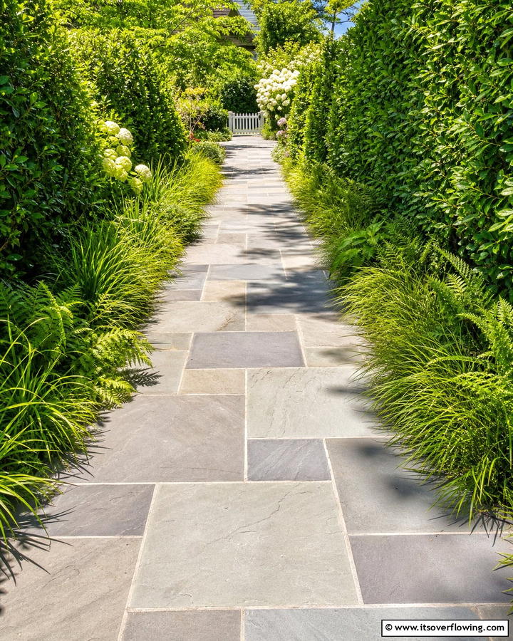 Bluestone Path with Lush Green Borders - 25 Bluestone Walkway Ideas for Your Garden