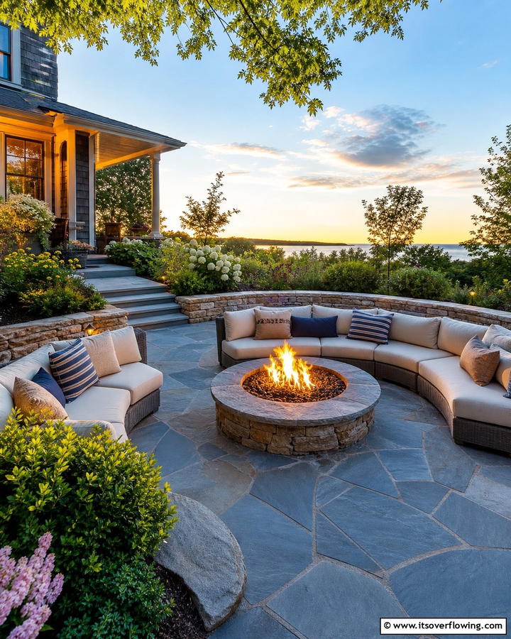 Bluestone Patio with Fire Pit - 25 Beautiful Bluestone Patio Ideas for Outdoor Living