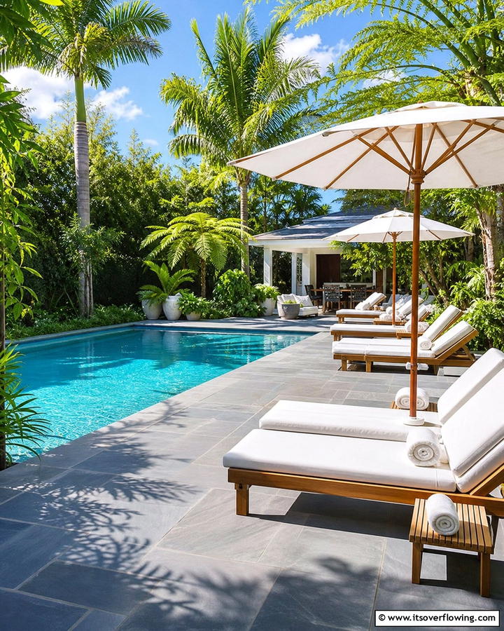 Bluestone Patio with Poolside Design for a Luxurious Look - 25 Beautiful Bluestone Patio Ideas for Outdoor Living