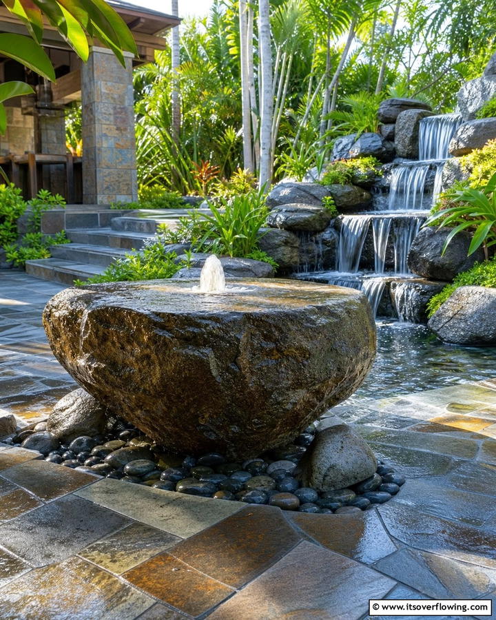 Bluestone Patio with Water Features - 25 Beautiful Bluestone Patio Ideas for Outdoor Living