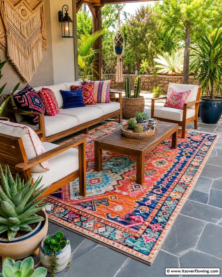 Bluestone Patios with Outdoor Rugs - 25 Beautiful Bluestone Patio Ideas for Outdoor Living