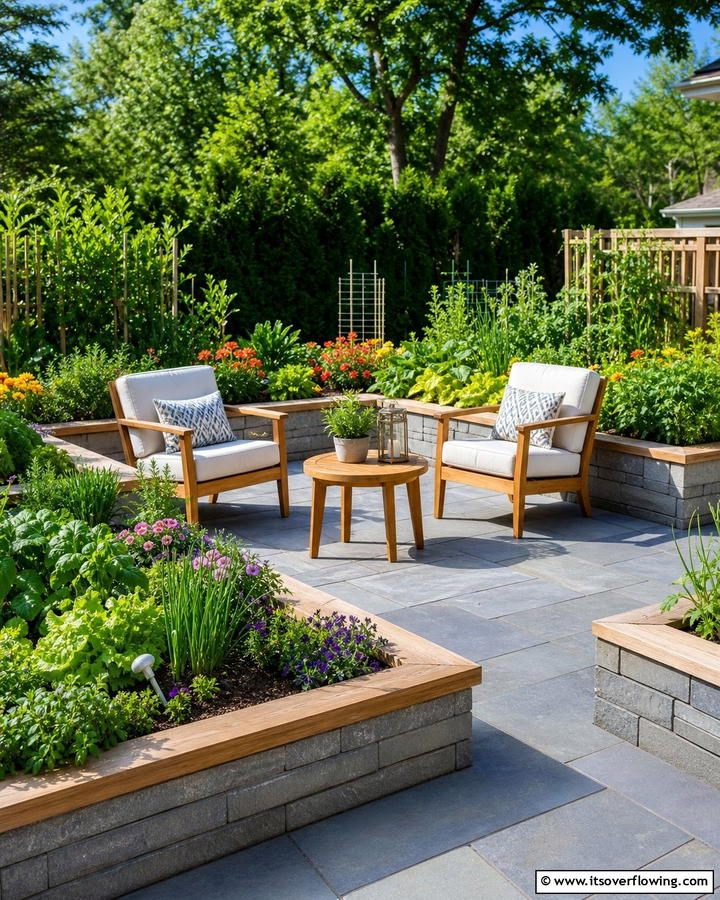 Bluestone Patios with Raised Garden Beds - 25 Beautiful Bluestone Patio Ideas for Outdoor Living