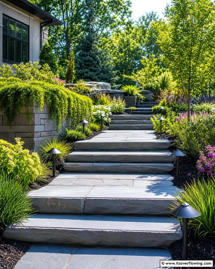 Bluestone Walkway with Built In Steps - 25 Bluestone Walkway Ideas for Your Garden