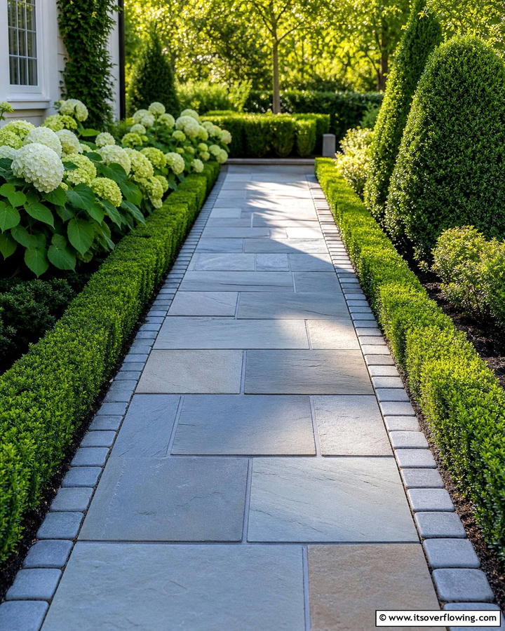 Bluestone Walkway with Edging Stones - 25 Bluestone Walkway Ideas for Your Garden