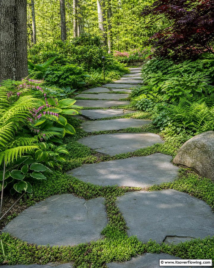 Bluestone Walkway with Ground Cover Plants - 25 Bluestone Walkway Ideas for Your Garden