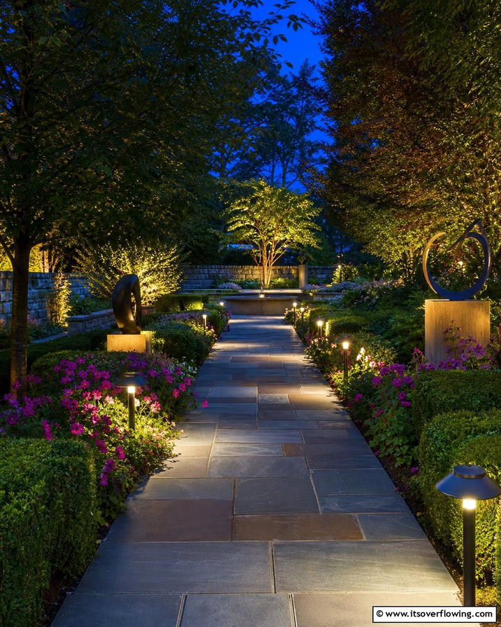 Bluestone Walkway with Outdoor Lighting - 25 Bluestone Walkway Ideas for Your Garden