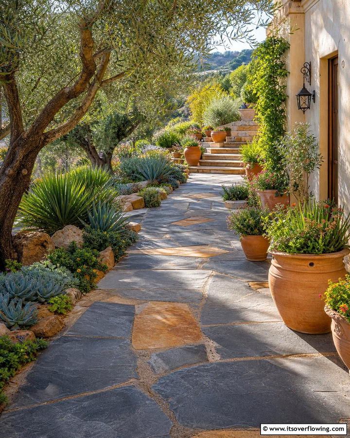 Bluestone Walkway with Sandstone Highlights - 25 Bluestone Walkway Ideas for Your Garden