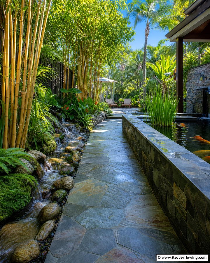 Bluestone Walkway with Water FeaturesOne - 25 Bluestone Walkway Ideas for Your Garden