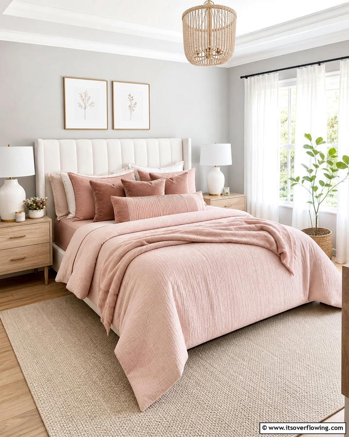 Blush Pink Bedding - 25 Dreamy Blush Pink Bedroom Ideas for a Romantic Look