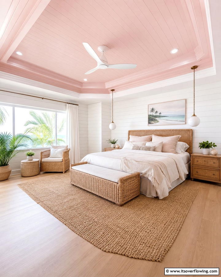 Blush Pink Ceiling - 25 Dreamy Blush Pink Bedroom Ideas for a Romantic Look