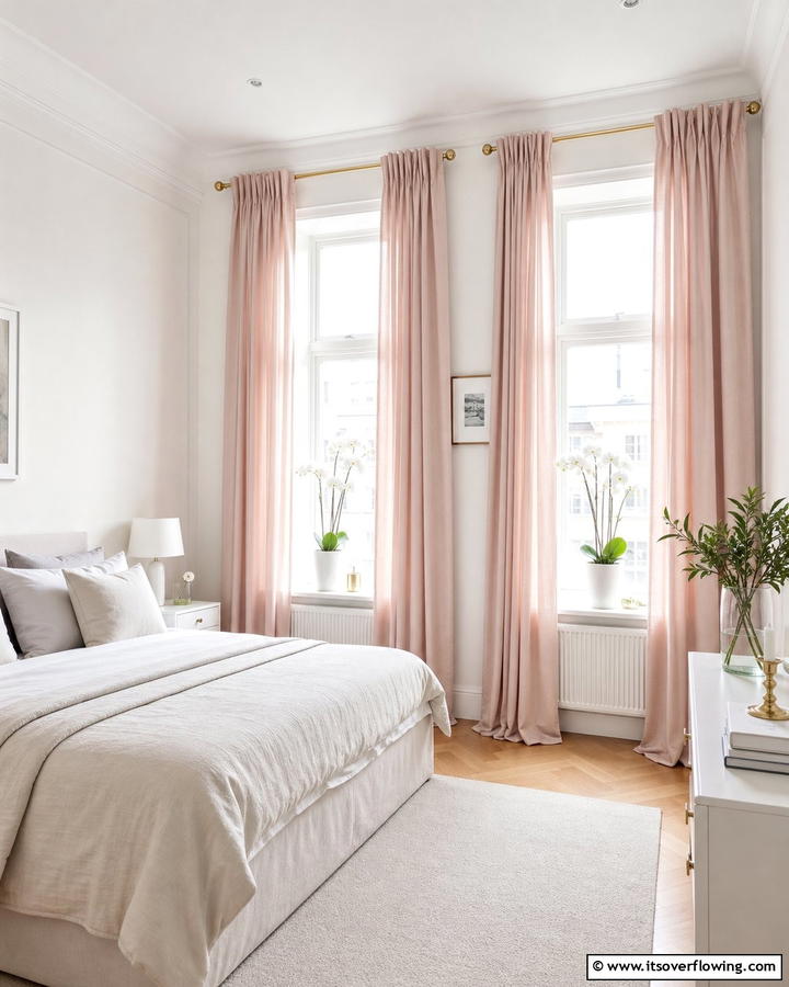 Blush Pink Curtains - 25 Dreamy Blush Pink Bedroom Ideas for a Romantic Look