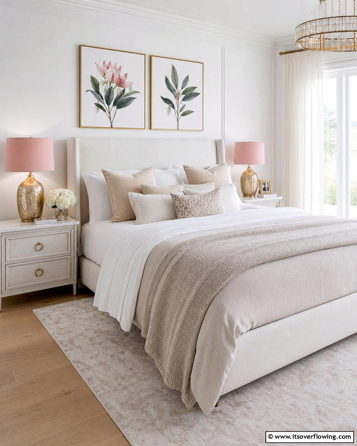 Blush Pink Lampshade - 25 Dreamy Blush Pink Bedroom Ideas for a Romantic Look