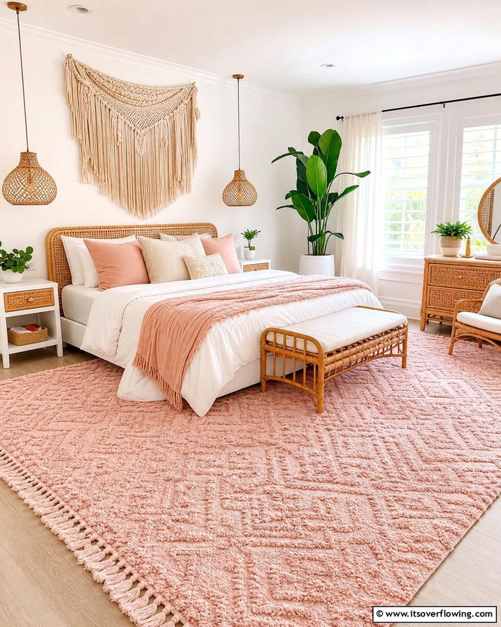Blush Pink Rugs - 25 Dreamy Blush Pink Bedroom Ideas for a Romantic Look