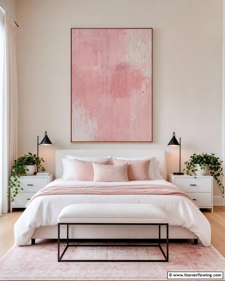 Blush Pink Wall ArtOne - 25 Dreamy Blush Pink Bedroom Ideas for a Romantic Look