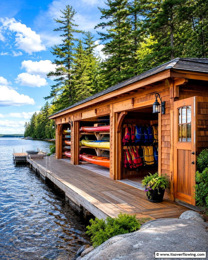 Boathouse Shed - 25 Wood Shed Ideas for Functional and Stylish Storage