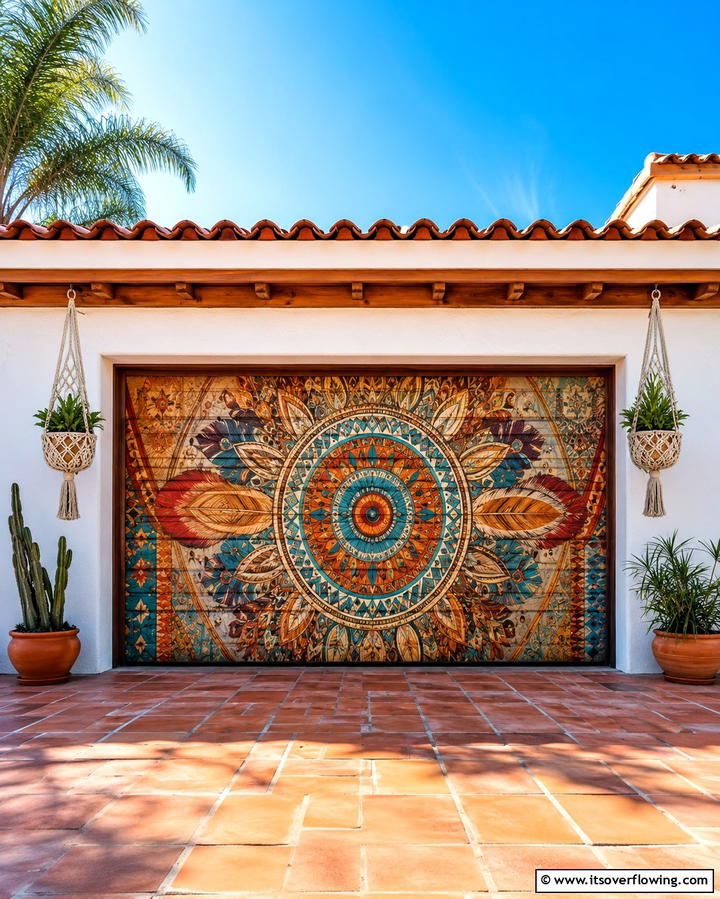 Bohemian Artistic Flair - 30 Garage Door Mural Ideas for Creative Curb Appeal