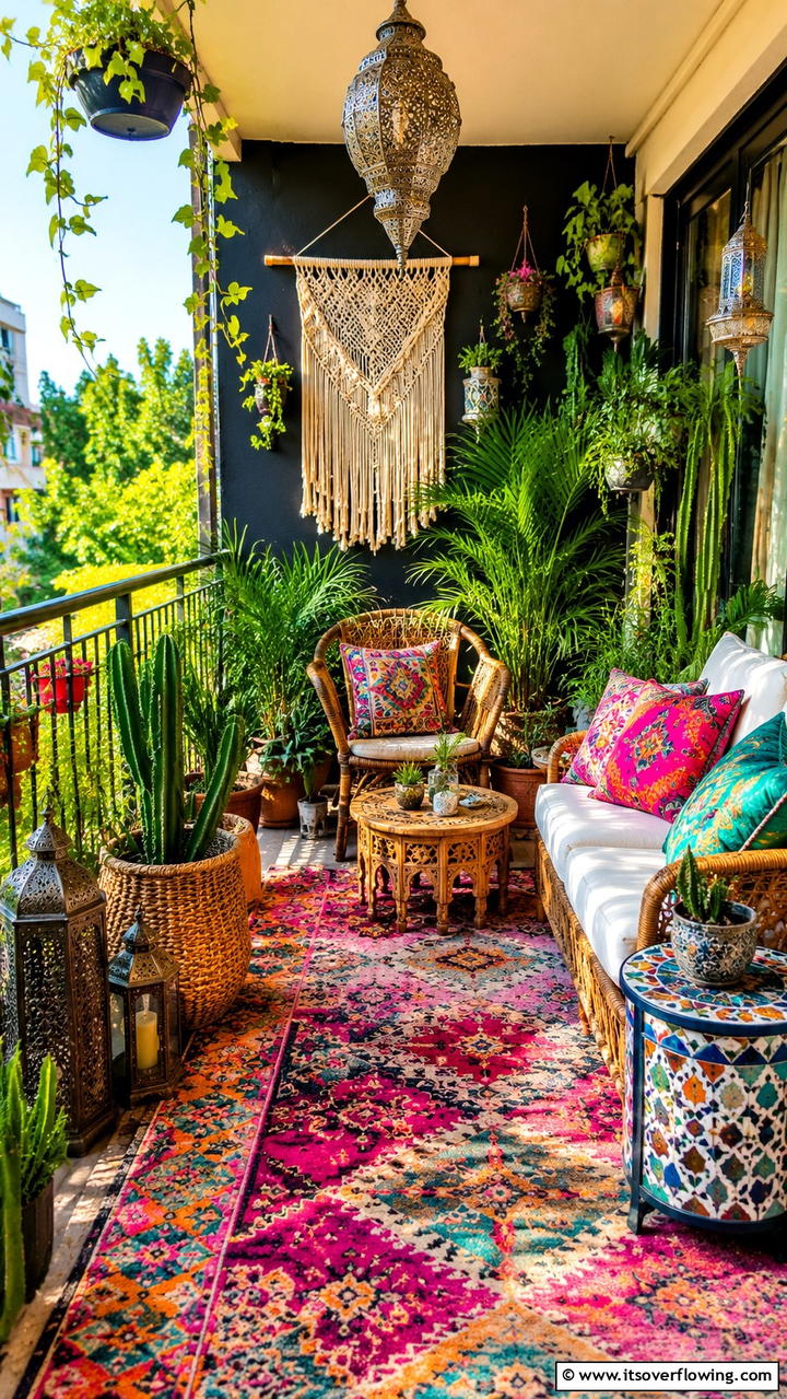 Bohemian Balcony Oasis - 30 Unique House Decor Ideas to Transform Your Interior