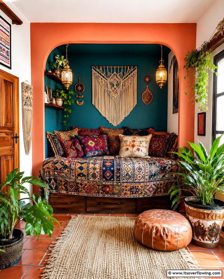Bohemian Bed NookExact - 25 Cozy Bed Nook Ideas for a Perfect Reading Spot