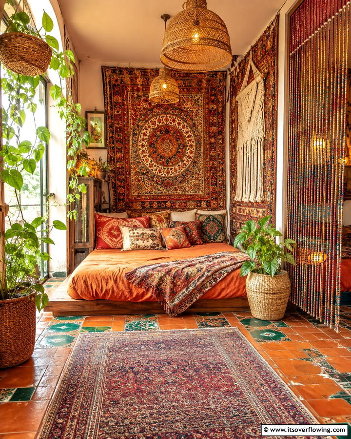 Bohemian Bed NookOne - 25 Cozy Bed Nook Ideas for a Perfect Reading Spot