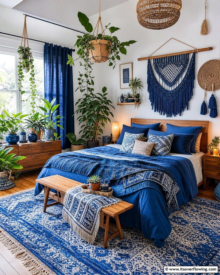 Bohemian Blue Vibes - 25 Girls Blue Bedroom Ideas- Fresh & Calming Designs