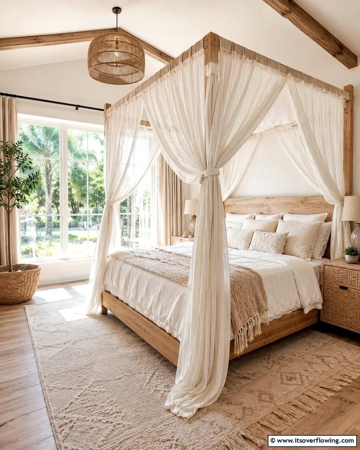 Bohemian Canopy Bed - 30 Vibrant Boho Teen Bedroom Ideas for Creative Self-Expression