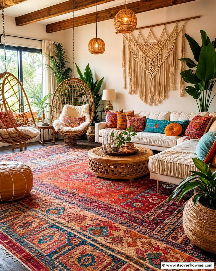 Bohemian Chic Family Room - 21 Family Room Ideas for Comfortable and Functional Spaces