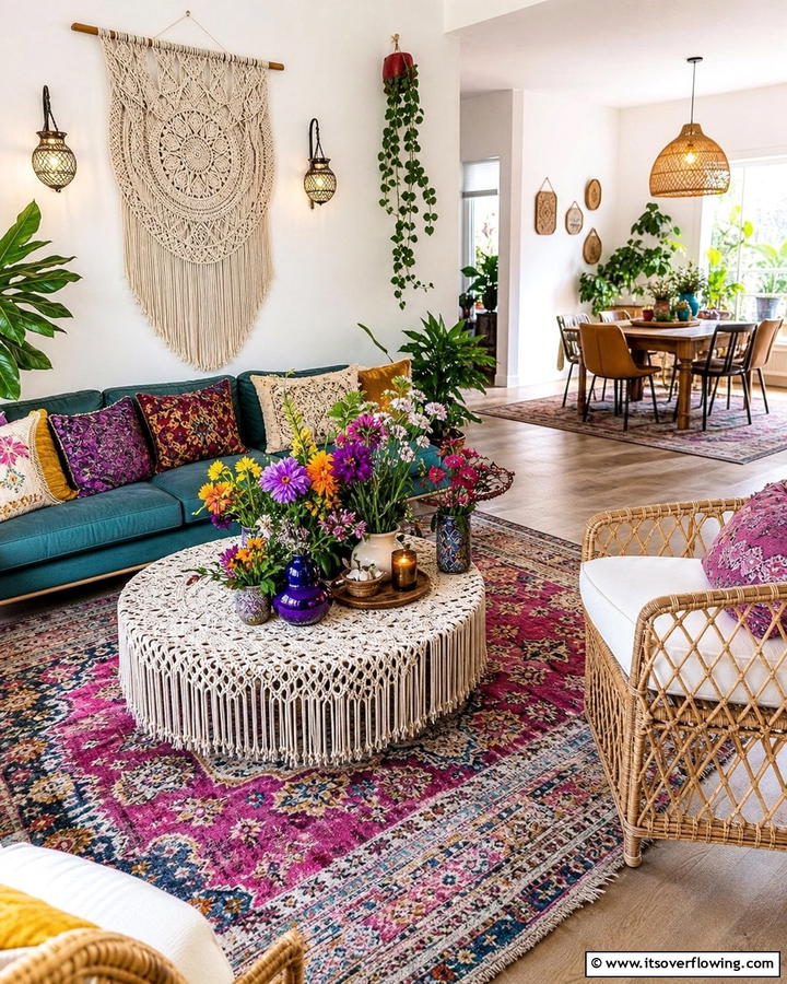 Bohemian Chic Florals - 21 Flower Centerpiece Ideas for Elegant Tablescapes