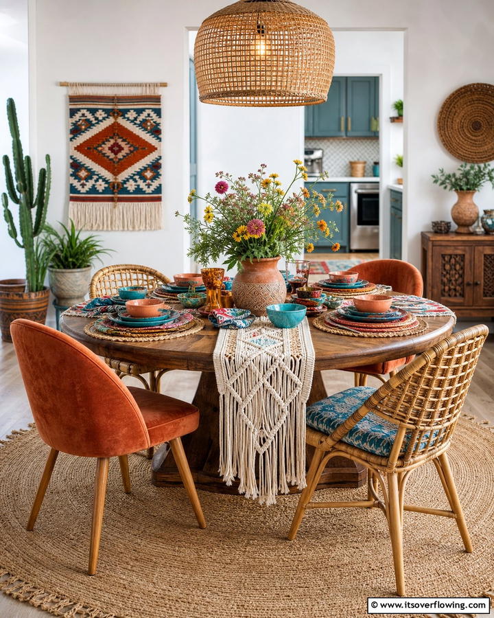Bohemian Chic Touches - 21 Dining Table Decor Ideas to Impress Your Guests