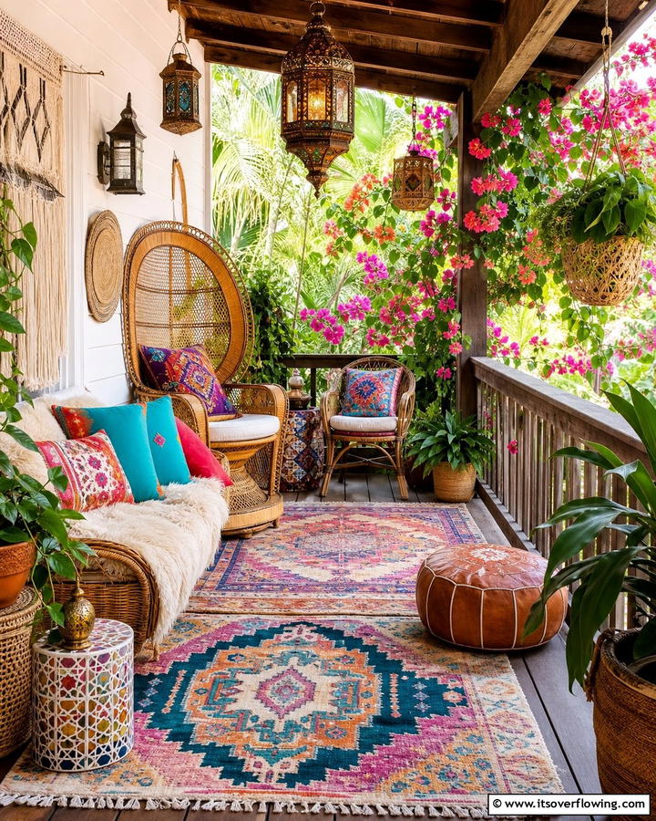 Bohemian Decor Retreat - 21 Back Porch Ideas for Cozy and Functional Outdoor Spaces