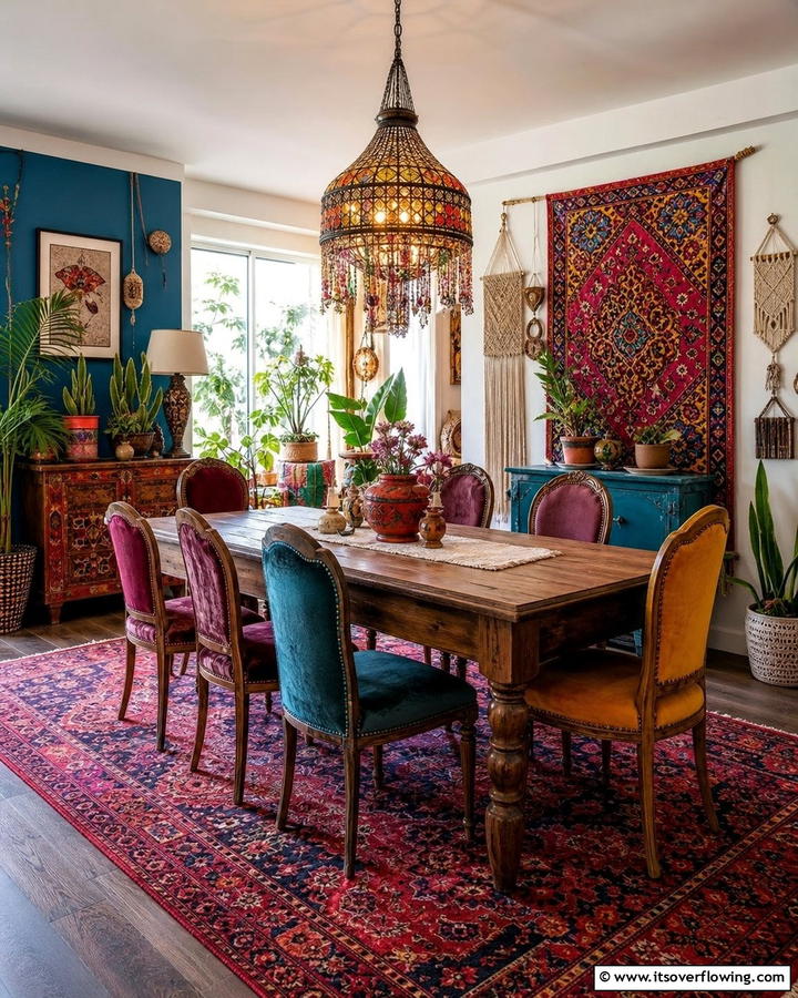 Bohemian Eclectic Dining Room - 21 Dining Room Design Ideas for Elegant Gatherings