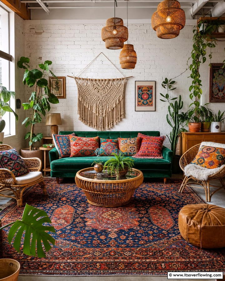 Bohemian Eclectic Style - 21 Aesthetic Living Room Ideas for a Stylish & Cozy Retreat