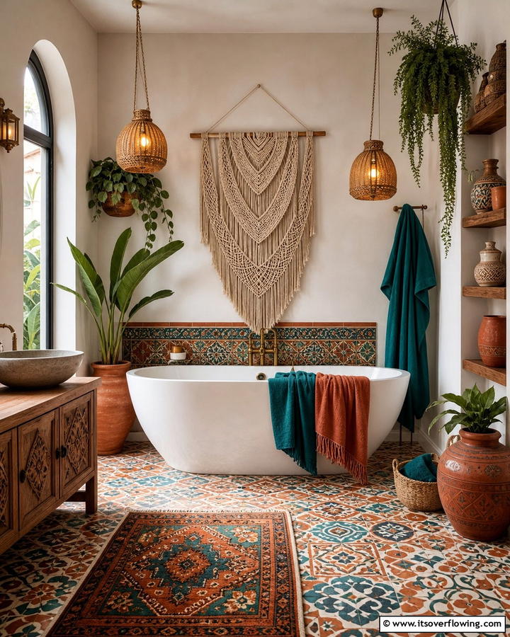 Bohemian Flair in Spa Design - 30 Serene Spa Decor Ideas for a Relaxing Bathroom Retreat