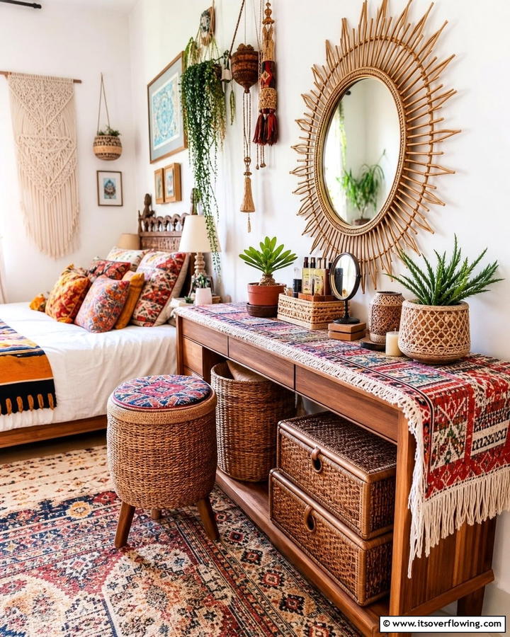 Bohemian Flair - 20 Dressing Table Ideas for a Chic and Functional Space