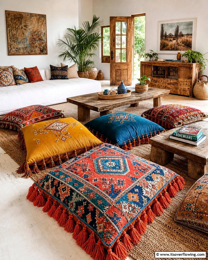 Bohemian Floor CushionsExact - 25 Floor Seating Ideas for a Relaxing Living Space