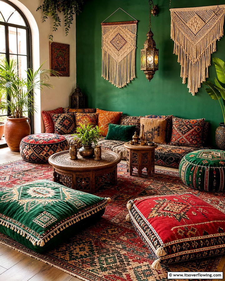 Bohemian Floor CushionsOne - 25 Floor Seating Ideas for a Relaxing Living Space